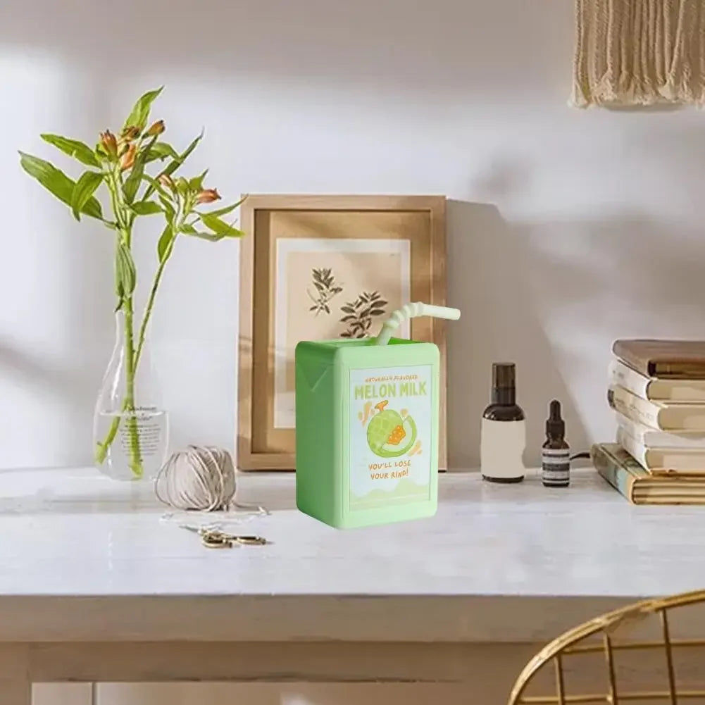 Cool Vase Milk Vase Cute Planter With Juice Box Design Good Decorative Effect For Pen Container Storage Box Floral Pot Decor