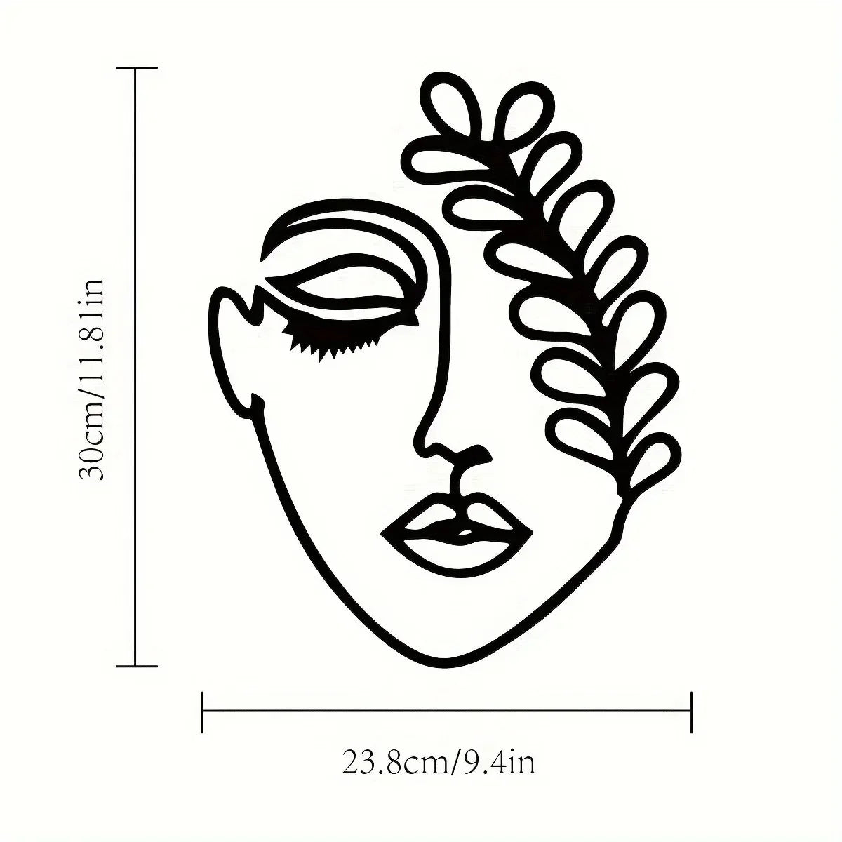 Facial Line Wall Decoration: Stylish Metal Wall Art, Abstract Iron Wall Sculpture for Modern Black Home Hanging Decor