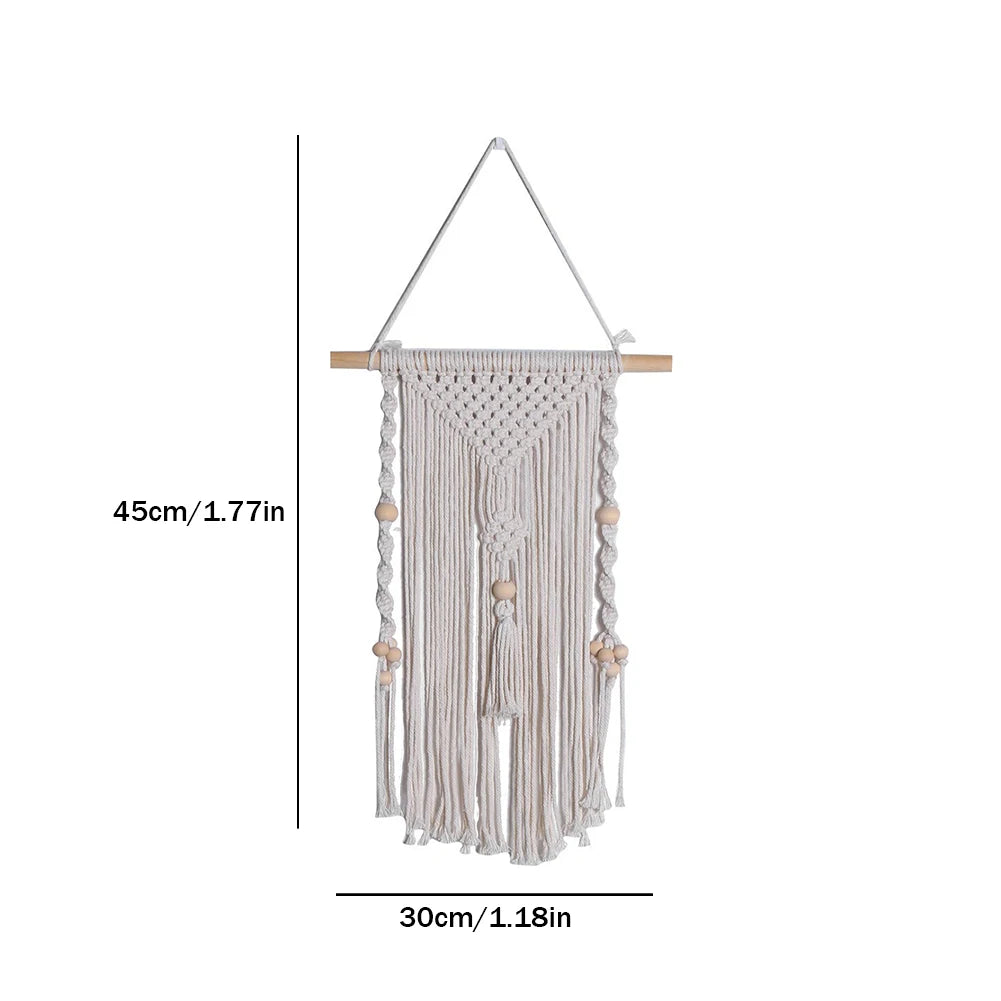 Macrame Woven Tapestry Bohemian Wall Hanging Tassel Fringe Tapestry Handmade Hanging Tassels Blanket for Bedroom Baby Nursery