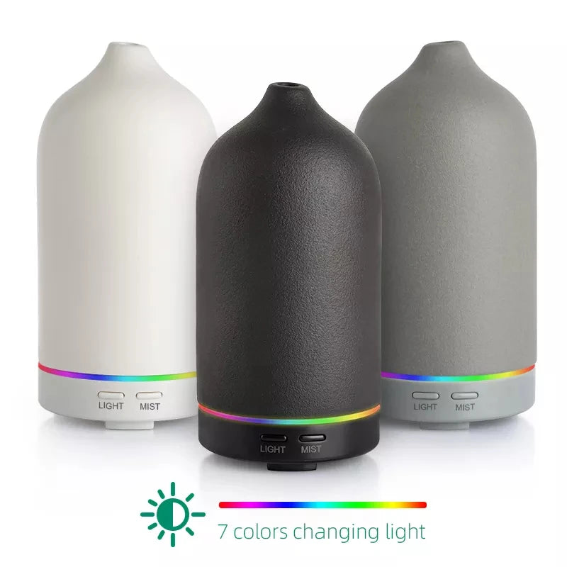 Ceramic Aroma Diffuser Automatic Small Humidifier Hotel Air Fresh Essential Oil Timing Colorful Lights Diffuser