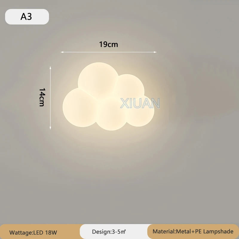 Monkey Light Cartoon Animal Wall Lamp White Cloud Sconce Nursery Room Night Light Children's Bedroom Bedside Lamp Eye Protection