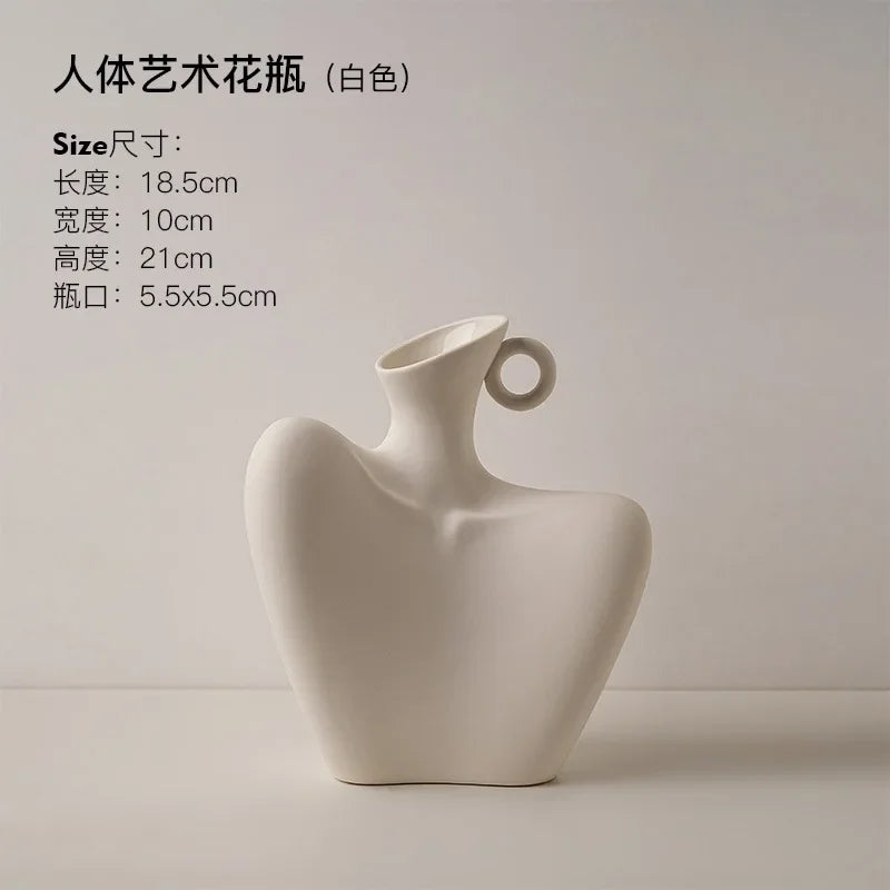 White Donut Vase Vase For Home Decor Accessories Living Room Dried Flower Vaso Va Decor Ornamentsse Decorative Aesthetic