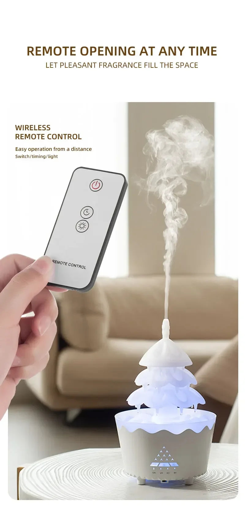 Rain Cloud Aromatherapy Diffuser Ultrasonic Air Humidifier Soothing Water Drops Sound Essential Oil Aroma Diffuser with LED Lamp