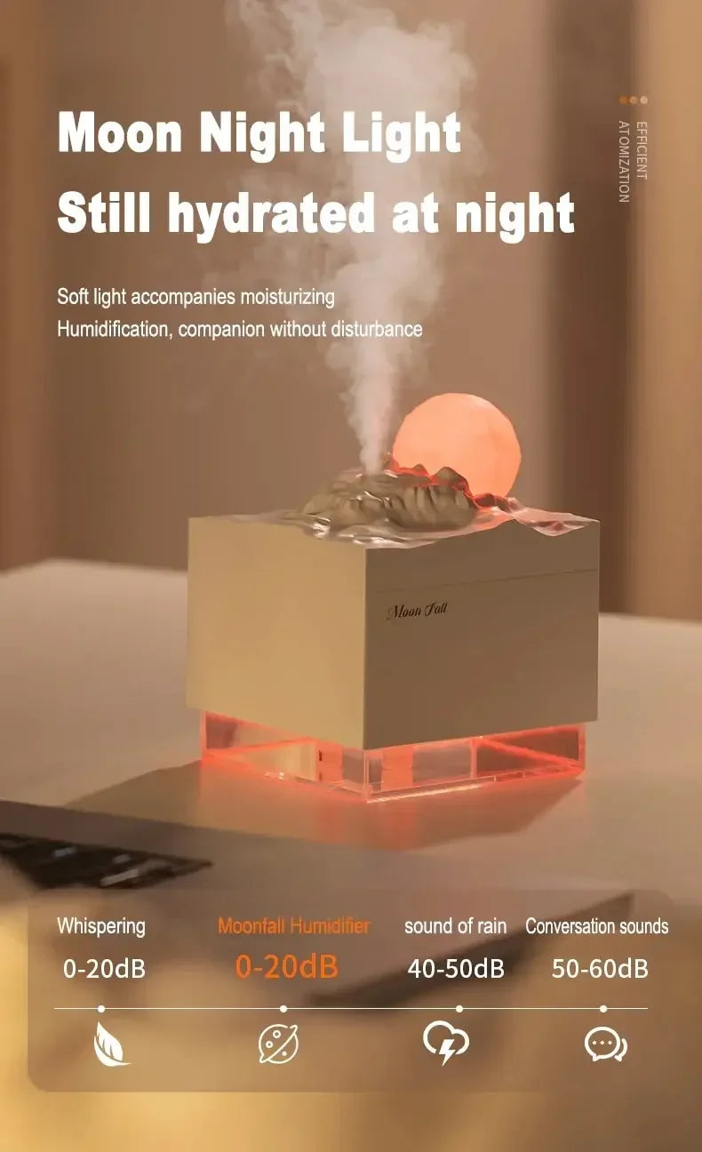 Scent Diffuser Cool Mist Humidifier with LED Moon Lamp, Essential Oil Aroma Diffuser and Night Light for Home and Office