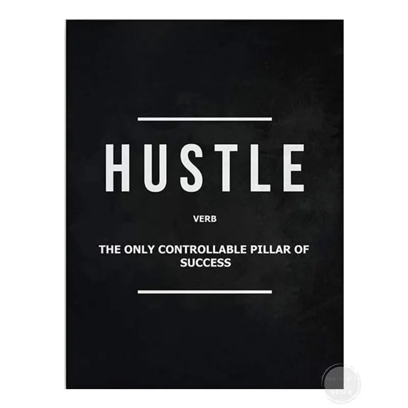 Motivational Hustle & Grind Canvas Art Poster - Execution Grit Talent Print for Office and Home Wall Decor