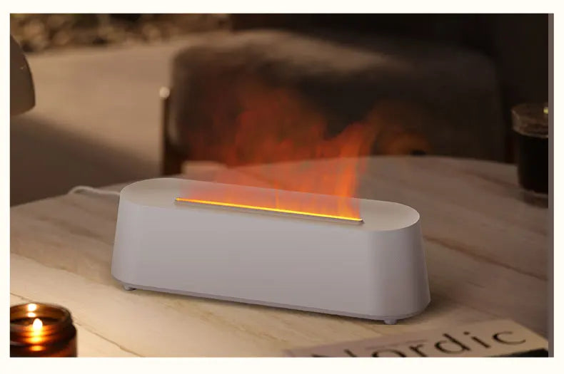 Flame Diffusers for Essential Oils 300ML Aroma Diffuser Humidifier with RGB Light Remote Control for Home Office