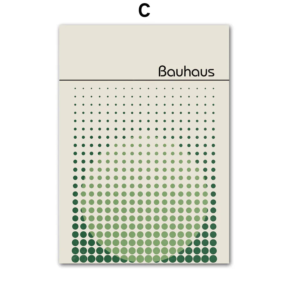Bauhaus Green Color Block Lines Modern Minimalist Wall Art Posters Prints Canvas Painting Abstract Pictures Living Room Decor