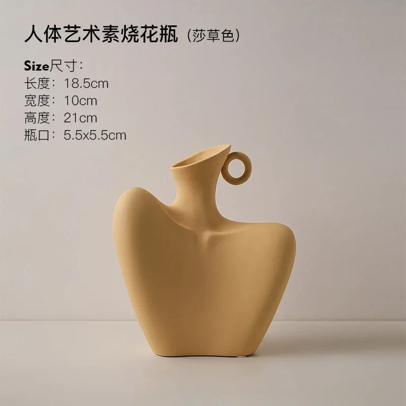 White Donut Vase Vase For Home Decor Accessories Living Room Dried Flower Vaso Va Decor Ornamentsse Decorative Aesthetic