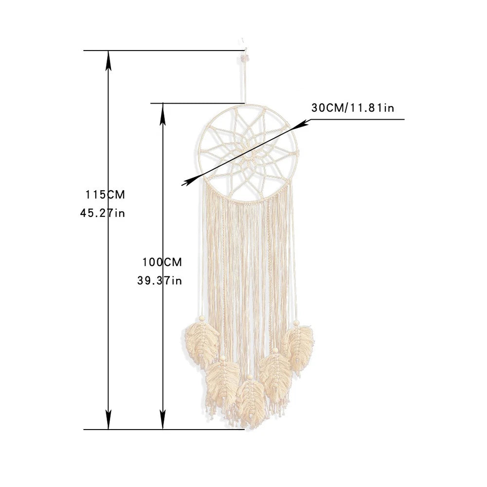 Macrame Woven Tapestry Bohemian Wall Hanging Tassel Fringe Tapestry Handmade Hanging Tassels Blanket for Bedroom Baby Nursery