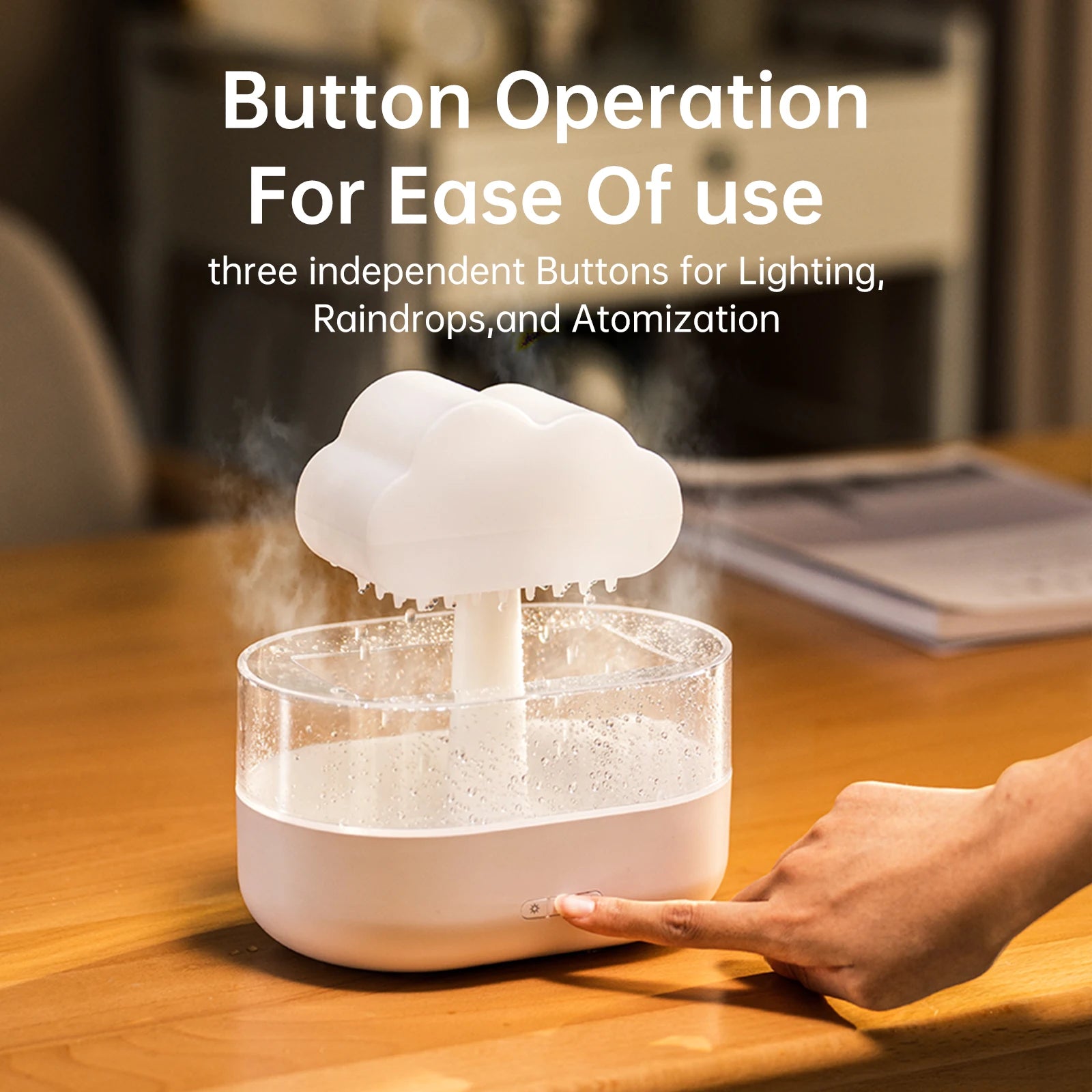 Rain Cloud Humidifier 200ML Essential Oils  Diffuser With Water Drops And Colorful Night Light Mushroom Humidifier Humidifer